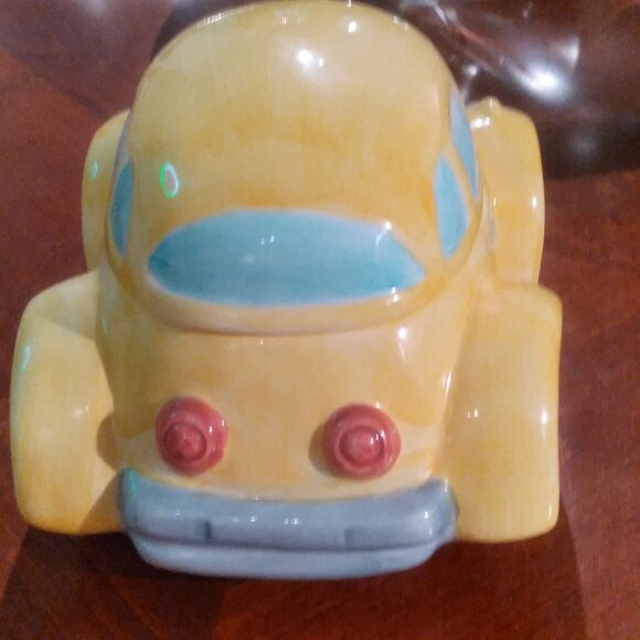 Yellow Car Cookie Jar Ceramic - Picture 4 of 4